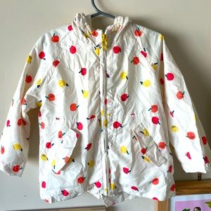 Zara girls windbreaker/rain jacket size 3-4 with fruit print